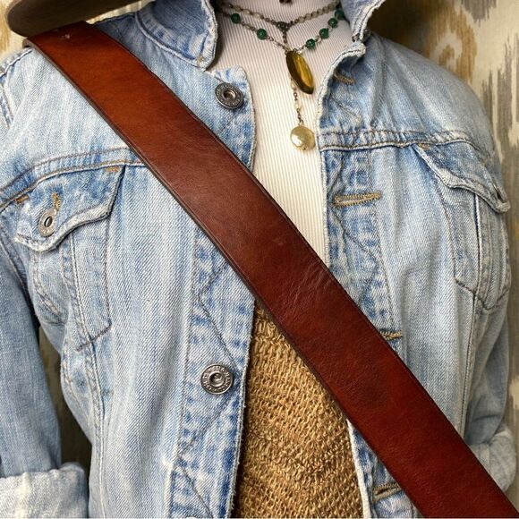 Ralph Lauren Made in England Vintage Brass Horse Head Crown Buckle Leather Belt - Picture 16 of 16